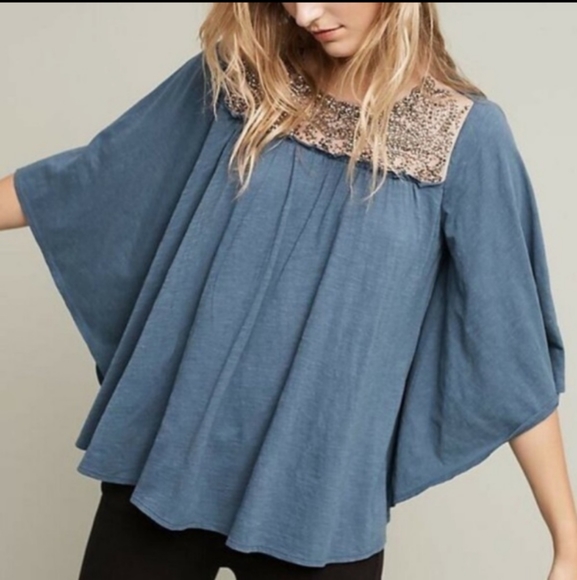 Anthropologie Tops - ⛰️Doletta Anthropologie sequin flounce Top